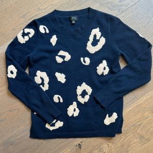 J.Crew 100% Cashmere Animal Print Sweater